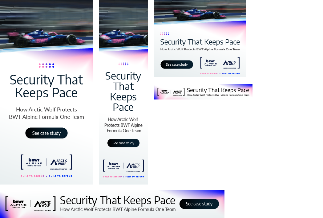 Arctic Wolf digital display ad, Alpine Racing, "Keeps Pace"
