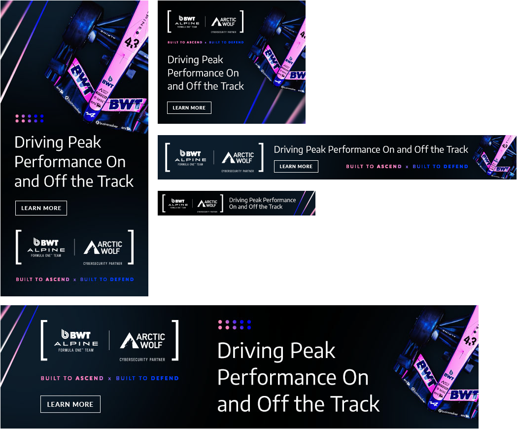 Arctic Wolf digital display ad, Alpine Racing, "Peak Performance"