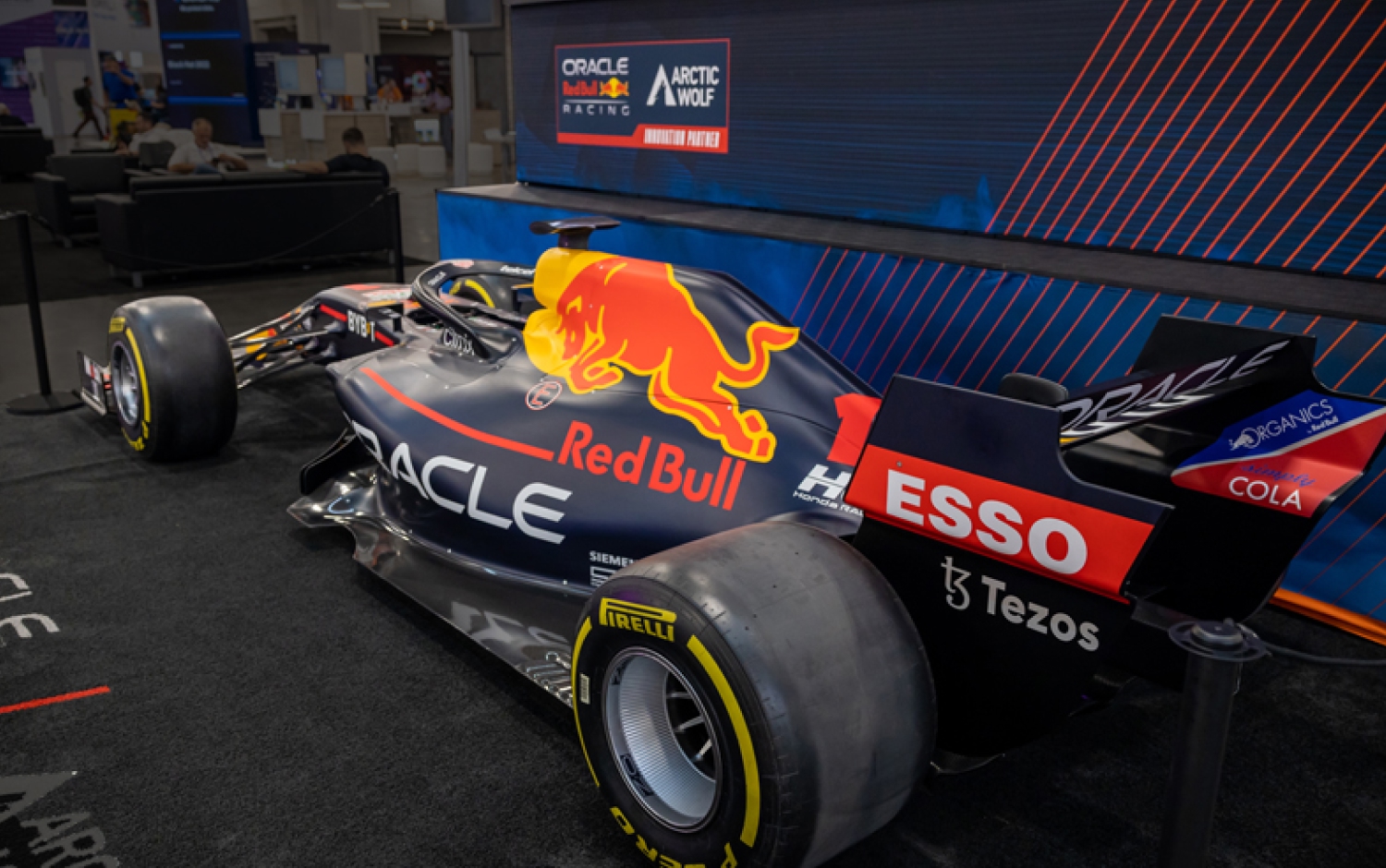 Oracle Red Bull Racing F1 car closeup in the Blackhat USA booth