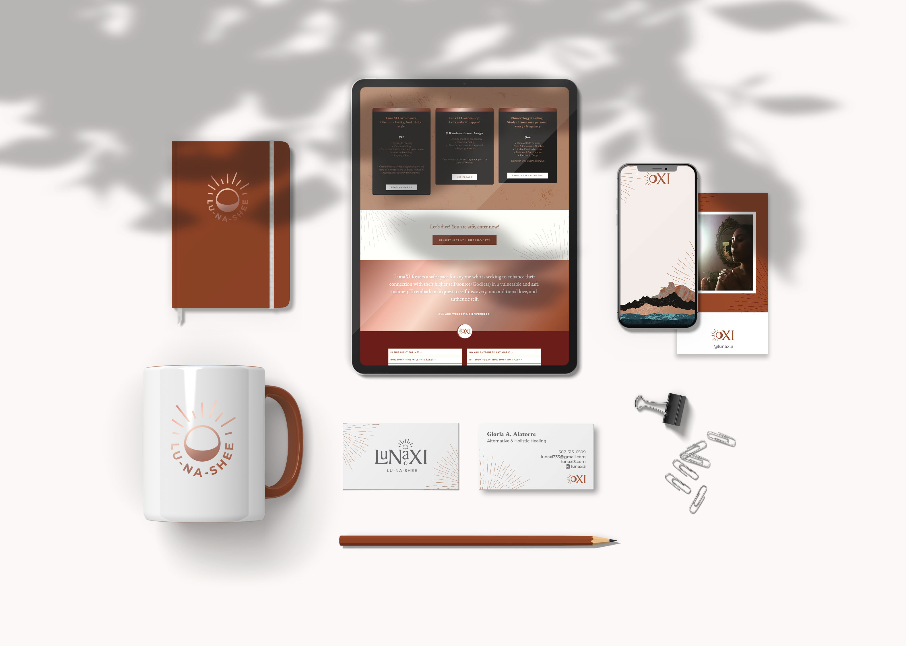 LunaXi brand collateral design