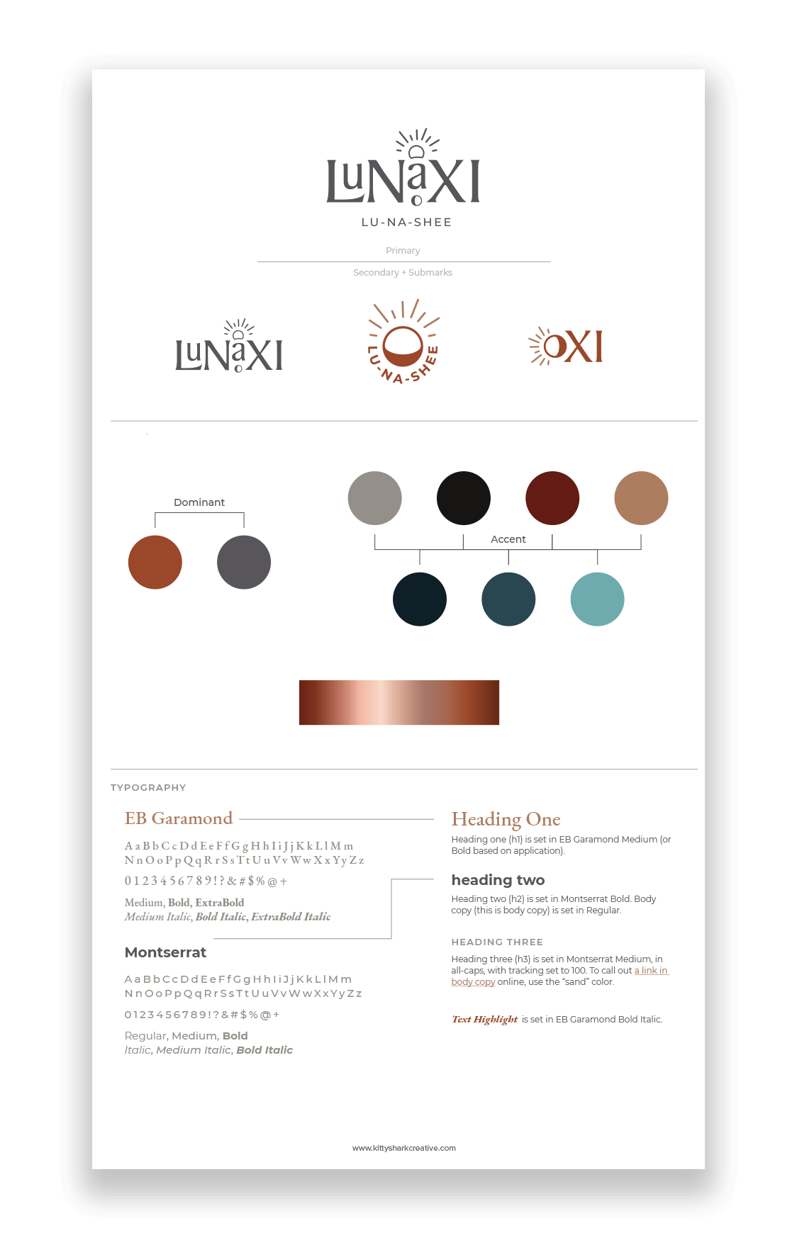 LunaXi brand design style guide overview