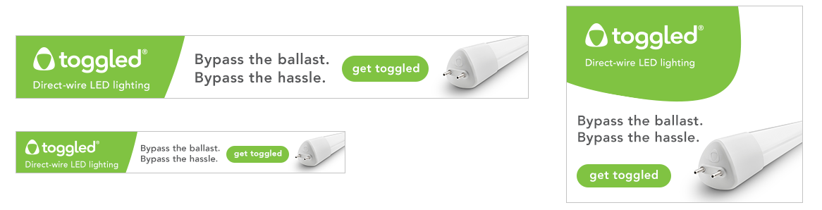 Toggled digital banner ad set