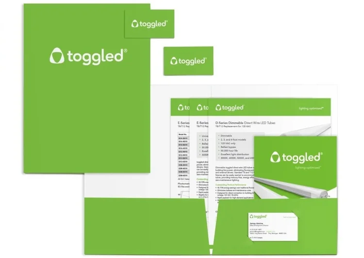 Toggled web and brochure mockup